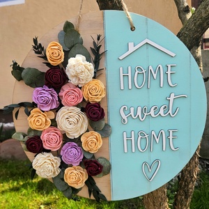 Plachetă decorativă cu flori și mesaj - accesorii nuntă - materiale decor pentru nuntă - decorațiuni nuntă - Artynos.ro