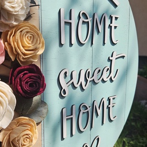 Plachetă decorativă cu flori și mesaj - accesorii nuntă - materiale decor pentru nuntă - decorațiuni nuntă - Artynos.ro