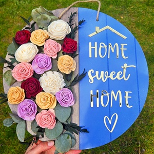 Plachetă decorativă cu flori și mesaj - accesorii nuntă - materiale decor pentru nuntă - decorațiuni nuntă - Artynos.ro