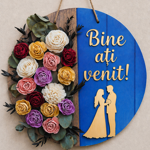 Plachetă decorativă Bine ați venit! - accesorii nuntă - materiale decor pentru nuntă - decorațiuni nuntă - Artynos.ro