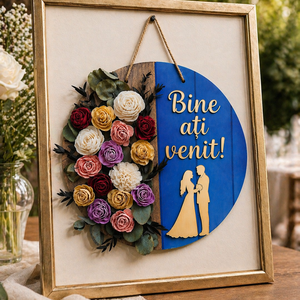 Plachetă decorativă Bine ați venit! - accesorii nuntă - materiale decor pentru nuntă - decorațiuni nuntă - Artynos.ro