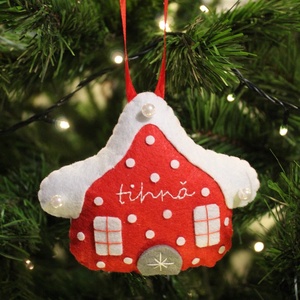 Căsuță cu acoperiș turtit și cu mesaj - ornament - accesorii de crăciun - cadou tematic de moș crăciun, decorațiuni - cadouri de moș crăciun - Artynos.ro