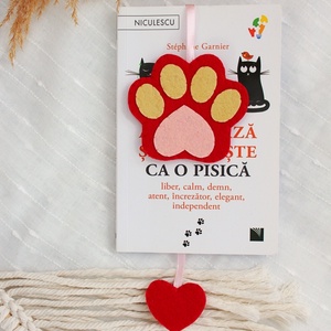 Amprente cu Iubire - Semn de carte pe roșu - Artynos.ro