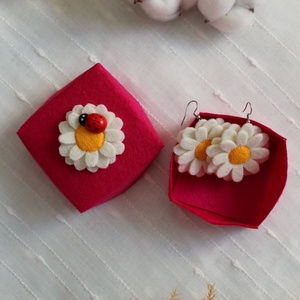 Cutie cu margareta si buburuza - bijuterii - suporturi bijuterii și cutie bijuterii - cutii de bijuterii - Artynos.ro