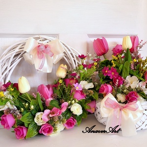 Set aranjament de primavara Coronita primavara Aranjament cu flori primavara, Casă & Stil de viață, Accesorii pentru decorat casa, Suport de flori, Coronițe decor, Aranjament de flori, ARTYNOS