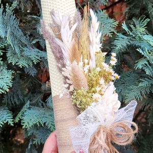 Lumanari fagure pentru nunta cu flori uscate si criogenate - accesorii nuntă - materiale decor pentru nuntă - lumânări de nuntă și suport lumânări - Artynos.ro