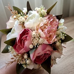 Buchet de mireasa cu cocarda mire - accesorii nuntă - buchet mireasă  - Artynos.ro