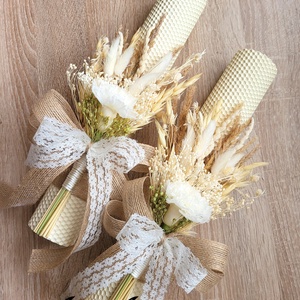 Lumanari fagure pentru nunta cu flori uscate si criogenate - accesorii nuntă - materiale decor pentru nuntă - lumânări de nuntă și suport lumânări - Artynos.ro