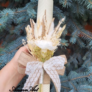 Lumanari fagure pentru nunta cu flori uscate si criogenate - accesorii nuntă - materiale decor pentru nuntă - lumânări de nuntă și suport lumânări - Artynos.ro