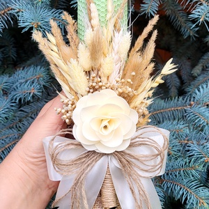 Lumanari fagure pentru nunta cu flori uscate si criogenate - accesorii nuntă - materiale decor pentru nuntă - lumânări de nuntă și suport lumânări - Artynos.ro