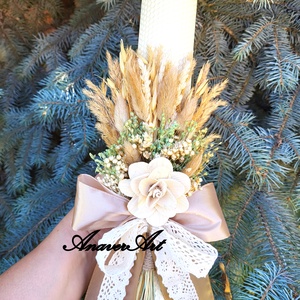 Lumanari fagure pentru nunta cu flori uscate si criogenate - accesorii nuntă - materiale decor pentru nuntă - lumânări de nuntă și suport lumânări - Artynos.ro
