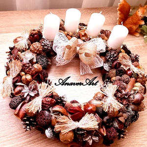 Aranjament de Craciun cu lumanari Coronita de Advent - crăciun - decorațiuni de advent - coroniță advent - Artynos.ro