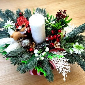 Aranjament de Craciun cu lumanare - crăciun - decorațiuni de crăciun de casă - decor pentru masă de crăciun - Artynos.ro