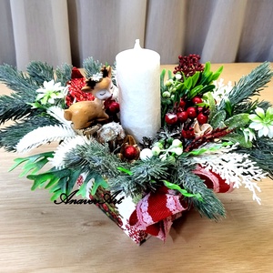 Aranjament de Craciun cu lumanare - crăciun - decorațiuni de crăciun de casă - decor pentru masă de crăciun - Artynos.ro