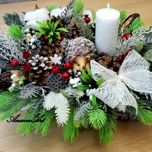 Aranjament de Craciun cu lumanare - crăciun - decorațiuni de crăciun de casă - decor pentru masă de crăciun - Artynos.ro