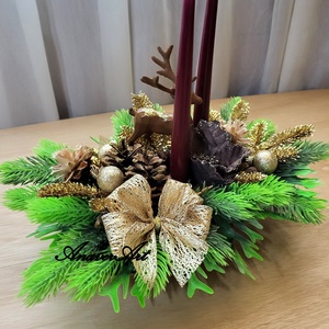 Aranjament de Craciun cu lumanari - crăciun - decorațiuni de crăciun de casă - decor pentru masă de crăciun - Artynos.ro