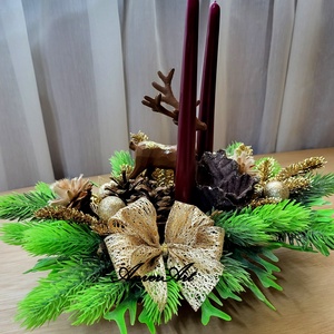 Aranjament de Craciun cu lumanari - crăciun - decorațiuni de crăciun de casă - decor pentru masă de crăciun - Artynos.ro