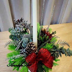 Aranjament de Craciun cu lumanare - crăciun - decorațiuni de crăciun de casă - decor pentru masă de crăciun - Artynos.ro