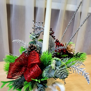 Aranjament de Craciun cu lumanare - crăciun - decorațiuni de crăciun de casă - decor pentru masă de crăciun - Artynos.ro