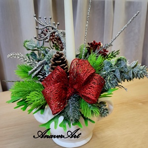 Aranjament de Craciun cu lumanare - crăciun - decorațiuni de crăciun de casă - decor pentru masă de crăciun - Artynos.ro