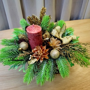 Aranjament de Craciun cu lumanare - crăciun - decorațiuni de crăciun de casă - decor pentru masă de crăciun - Artynos.ro