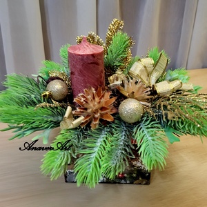 Aranjament de Craciun cu lumanare - crăciun - decorațiuni de crăciun de casă - decor pentru masă de crăciun - Artynos.ro