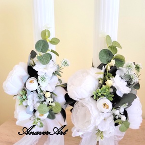 Lumanare de cununie/Lumanare nunta, Accesorii nunta, Materiale decor pentru nunta, Lumanari de nunta si suport lumanari, Aranjament de flori, ARTYNOS