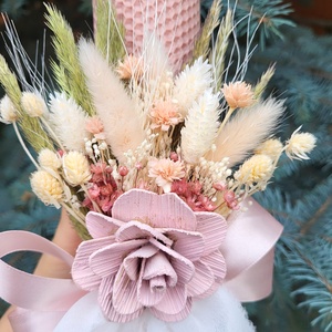 Lumanari fagure pentru nunta cu flori uscate si criogenate - accesorii nuntă - materiale decor pentru nuntă - lumânări de nuntă și suport lumânări - Artynos.ro