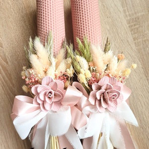 Lumanari fagure pentru nunta cu flori uscate si criogenate, Accesorii nunta, Materiale decor pentru nunta, Lumanari de nunta si suport lumanari, Aranjament de flori, ARTYNOS