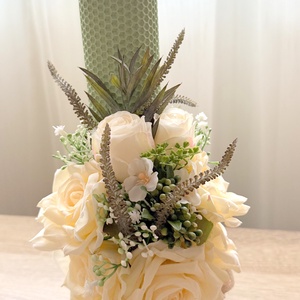 Lumanari fagure pentru nunta cu flori artificiale - accesorii nuntă - materiale decor pentru nuntă - lumânări de nuntă și suport lumânări - Artynos.ro