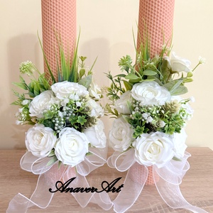 Lumanari fagure pentru nunta cu flori artificiale - accesorii nuntă - materiale decor pentru nuntă - lumânări de nuntă și suport lumânări - Artynos.ro