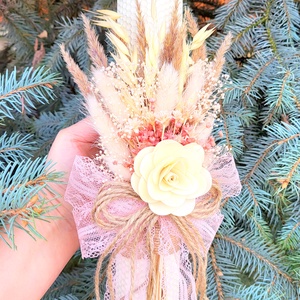 Lumanari fagure pentru nunta cu flori uscate si criogenate - accesorii nuntă - materiale decor pentru nuntă - lumânări de nuntă și suport lumânări - Artynos.ro