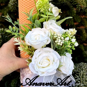 Lumanari fagure pentru nunta cu flori artificiale - accesorii nuntă - materiale decor pentru nuntă - lumânări de nuntă și suport lumânări - Artynos.ro