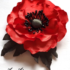 Brosa mac - bijuterii - broșe - Artynos.ro