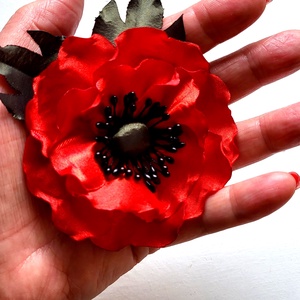 Brosa mac - bijuterii - broșe - Artynos.ro