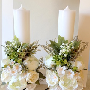 Lumanare de cununie Lumanare nunta, Accesorii nunta, Materiale decor pentru nunta, Lumanari de nunta si suport lumanari, Aranjament de flori, ARTYNOS