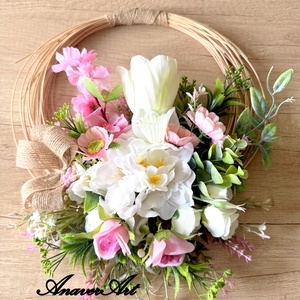 Set aranjament si coronita de primavara - decor de sărbători - decorațiuni de paște - decor masă de paște - Artynos.ro