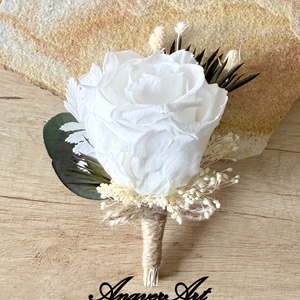 Cocarda Mire /Nas din trandafir criogenat Flori de pus in piept nunta - accesorii nuntă - materiale decor pentru nuntă - decorațiuni nuntă - Artynos.ro