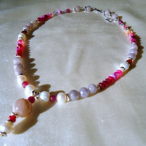 Promotie ! Colier statement cu perle naturale si moon stone - bijuterii - coliere - coliere din perle - Artynos.ro