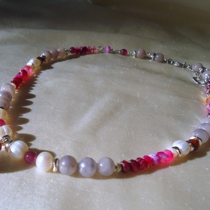 Promotie ! Colier statement cu perle naturale si moon stone - bijuterii - coliere - coliere din perle - Artynos.ro