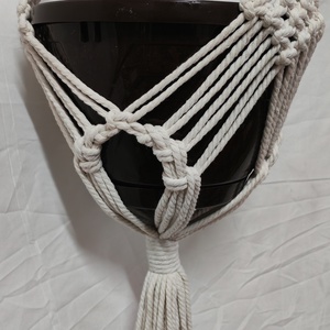 Suport ghiveci macrame handmade din bumbac 3 mm-agățător plante stil boho - casă & stil de viață - decorațiuni de casă - accesorii florale - ghiveci de plante - Artynos.ro