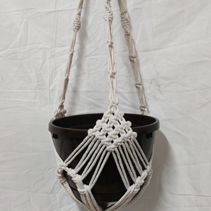 Suport ghiveci macrame handmade din bumbac 3 mm-agățător plante stil boho - casă & stil de viață - decorațiuni de casă - accesorii florale - ghiveci de plante - Artynos.ro