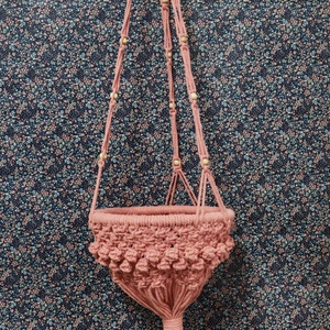 Suport ghiveci macrame suspendat handmade � agatator plante din bumbac 3 mm, decor boho, Casa & Stil de viata, Decoratiuni de casa, Accesorii florale, Flori in ghiveci, , ARTYNOS