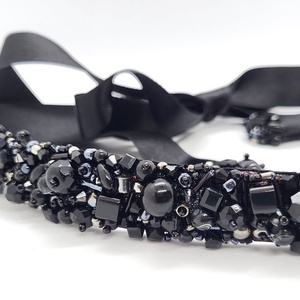 Brau handmade cu pietre negre, gri, Accesorii nunta, Bijuterii mireasa, Inele de logodna, verighete, , ARTYNOS