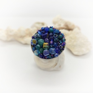 Inel statement Twilight Blue - bijuterii - inele - inele statement - Artynos.ro