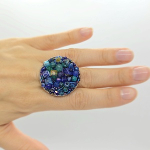 Inel statement Twilight Blue - Artynos.ro