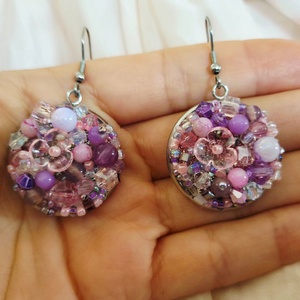 Cercei statement Rose Glow - bijuterii - cercei - cercei lungi - Artynos.ro