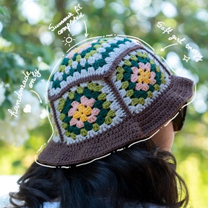 Palarie - bucket hat crosetata - Artynos.ro