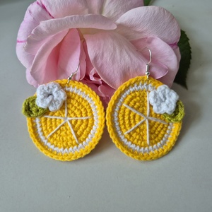 Cercei crosetati Lemon, Bijuterii, Cercei, Cercei crosetati, Crosetat, Confectionarea bijuteriilor, ARTYNOS
