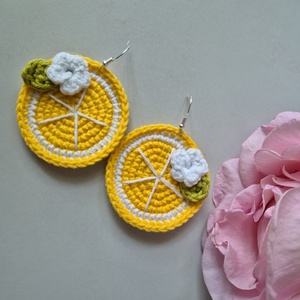 Cercei croșetați Lemon - bijuterii - cercei - cercei croșetați - Artynos.ro